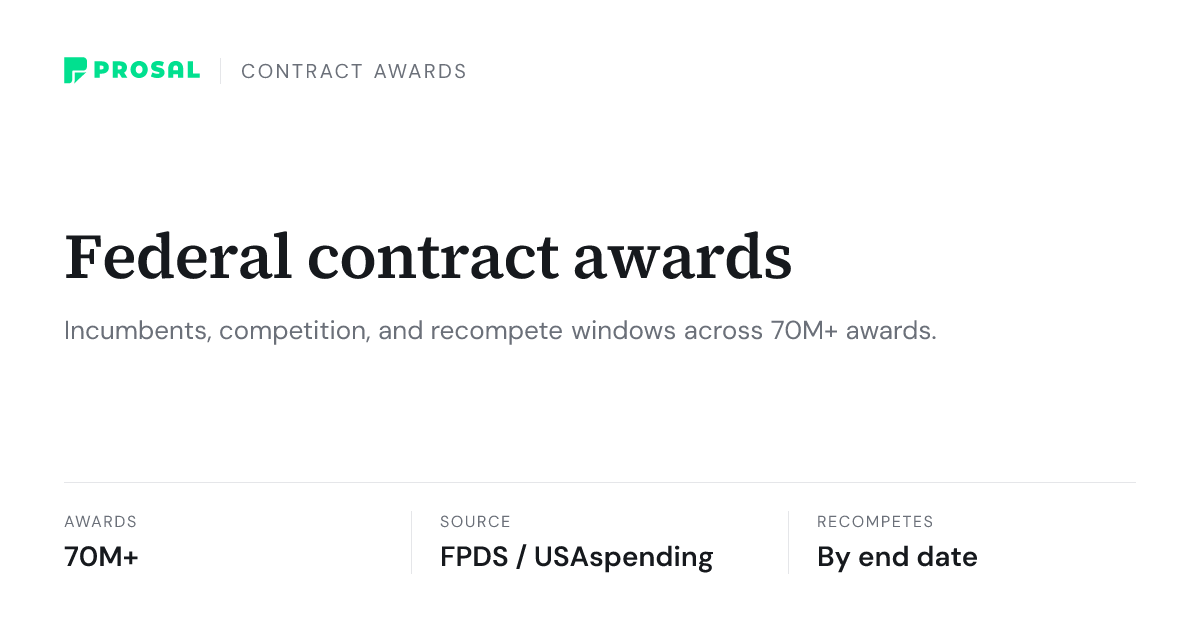 Federal Contract Awards Database | Prosal